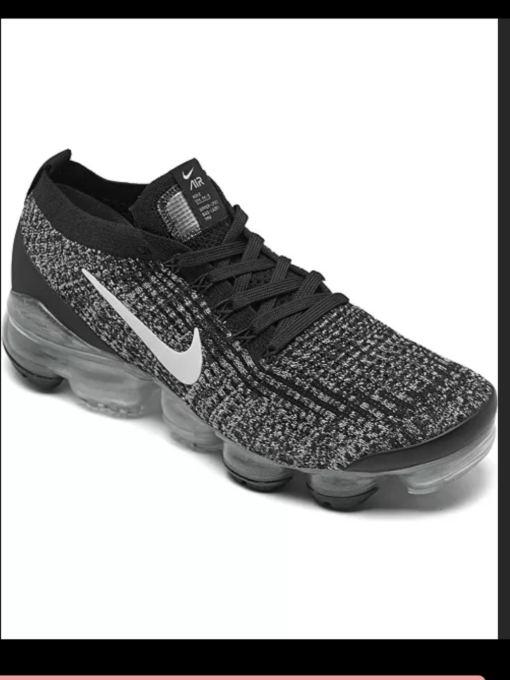 Nike Women’s Air VaporMax Flyknit 3 Sneakers - Black & White